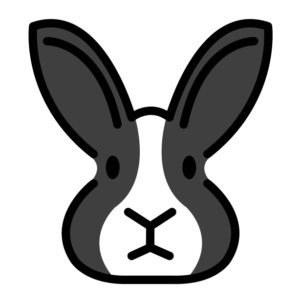 rabbit face transparent PNG icon, color version, 618 by 618 pixels