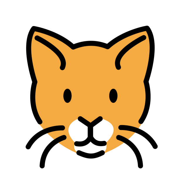 cat face transparent PNG icon, color version, 618 by 618 pixels