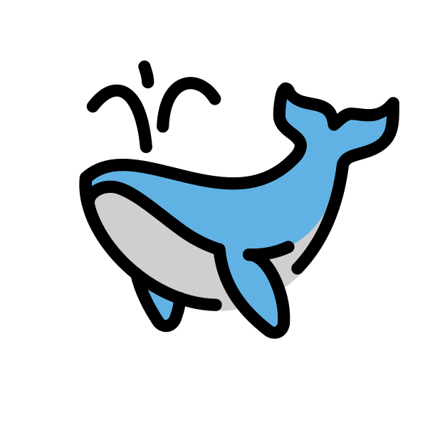 spouting whale transparent PNG icon, color version, 618 by 618 pixels
