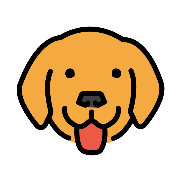 dog face transparent PNG icon, color version, 618 by 618 pixels
