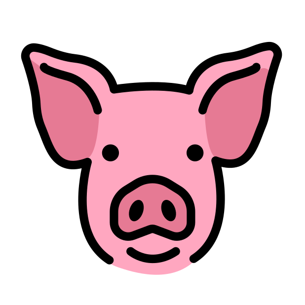 pig face transparent PNG icon, color version, 618 by 618 pixels