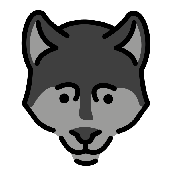 wolf transparent PNG icon, color version, 618 by 618 pixels