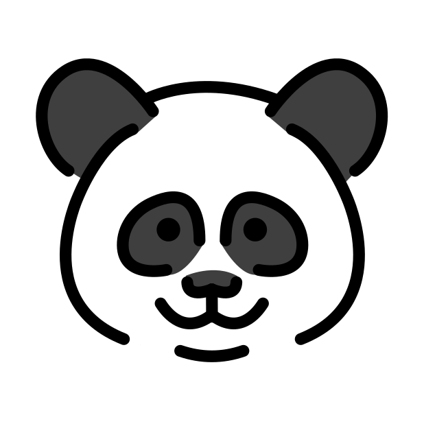 panda transparent PNG icon, color version, 618 by 618 pixels