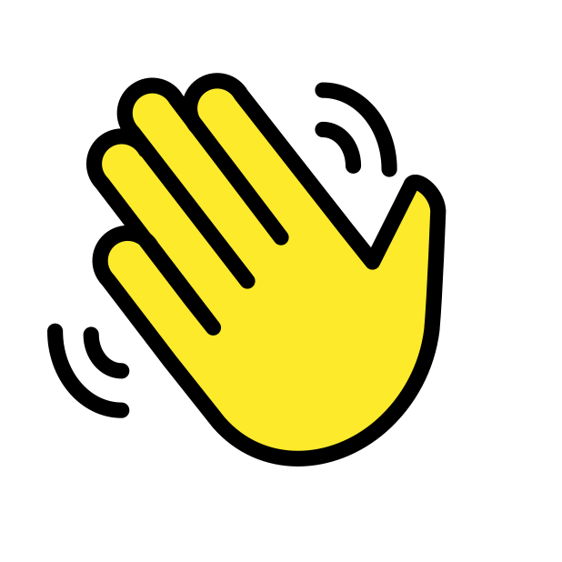 waving hand transparent PNG icon, color version, 618 by 618 pixels