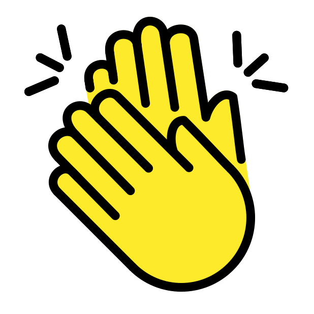 clapping hands transparent PNG icon, color version, 618 by 618 pixels