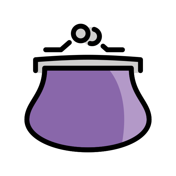 purse transparent PNG icon, color version, 618 by 618 pixels