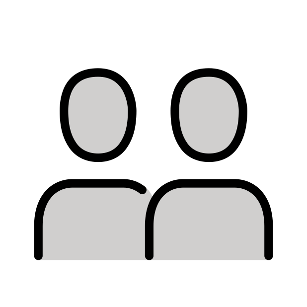 busts in silhouette transparent PNG icon, color version, 618 by 618 pixels