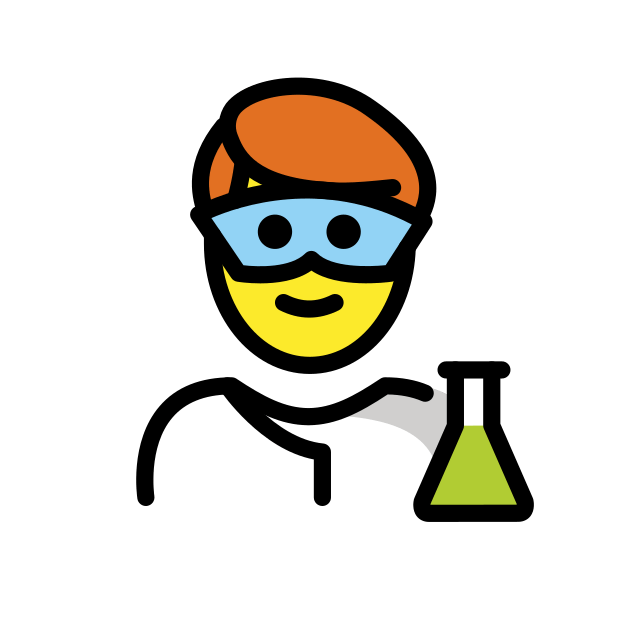 man scientist transparent PNG icon, color version, 618 by 618 pixels