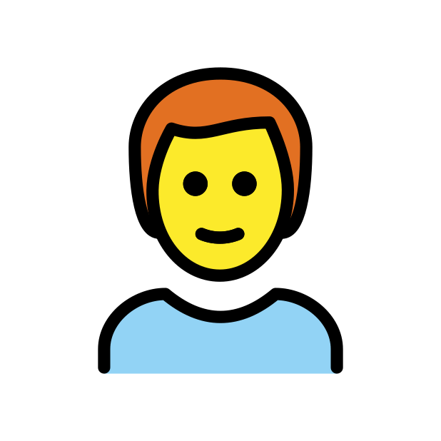 man: red hair transparent PNG icon, color version, 618 by 618 pixels