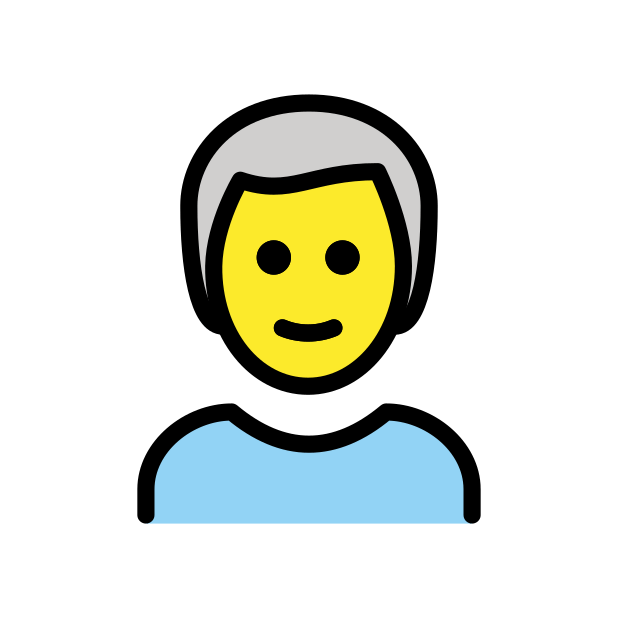 man: white hair transparent PNG icon, color version, 618 by 618 pixels