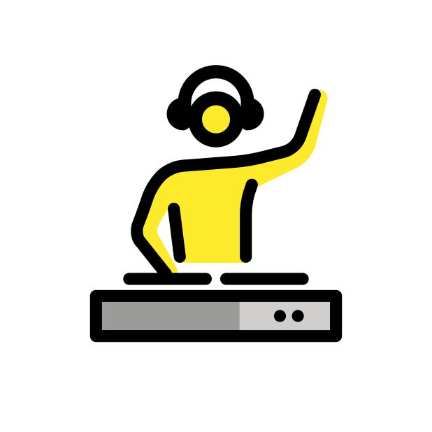 dj man transparent PNG icon, color version, 618 by 618 pixels