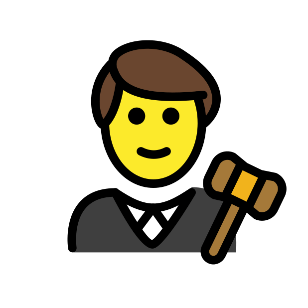 man judge transparent PNG icon, color version, 618 by 618 pixels