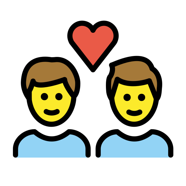 couple with heart: man, man transparent PNG icon, color version, 618 by 618 pixels