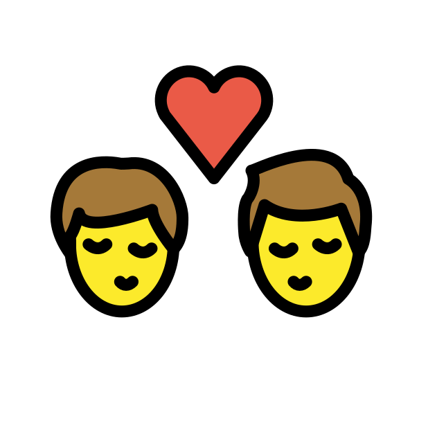 kiss: man, man transparent PNG icon, color version, 618 by 618 pixels