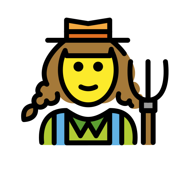 woman farmer transparent PNG icon, color version, 618 by 618 pixels
