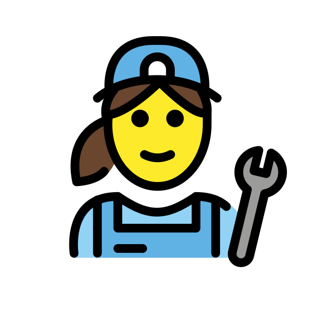woman mechanic transparent PNG icon, color version, 618 by 618 pixels