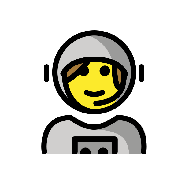 woman astronaut transparent PNG icon, color version, 618 by 618 pixels