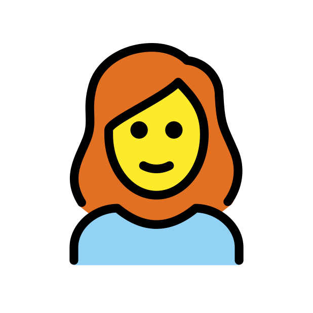 woman: red hair transparent PNG icon, color version, 618 by 618 pixels