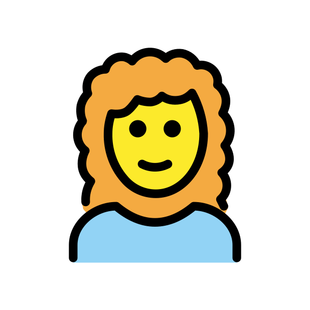 woman: curly hair transparent PNG icon, color version, 618 by 618 pixels