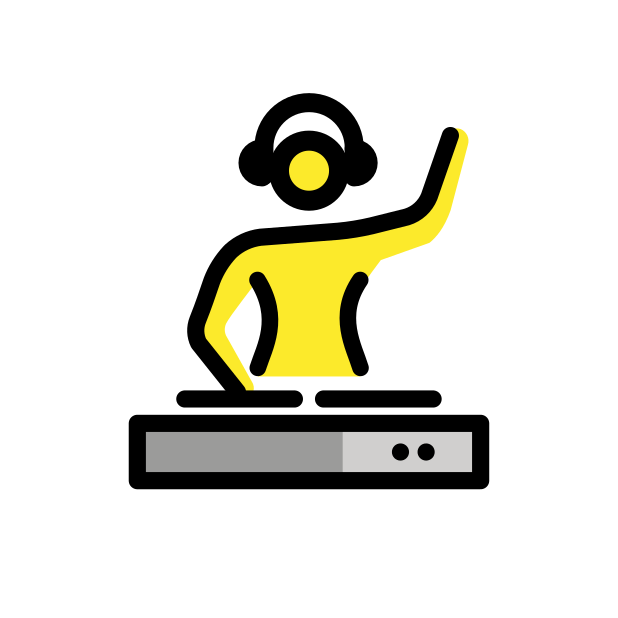 dj woman transparent PNG icon, color version, 618 by 618 pixels