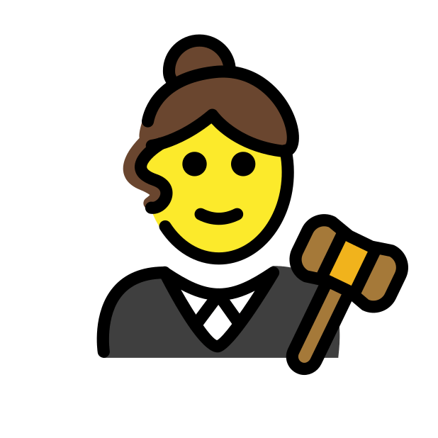 woman judge transparent PNG icon, color version, 618 by 618 pixels