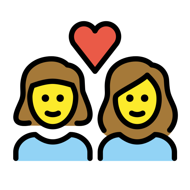 couple with heart: woman, woman transparent PNG icon, color version, 618 by 618 pixels
