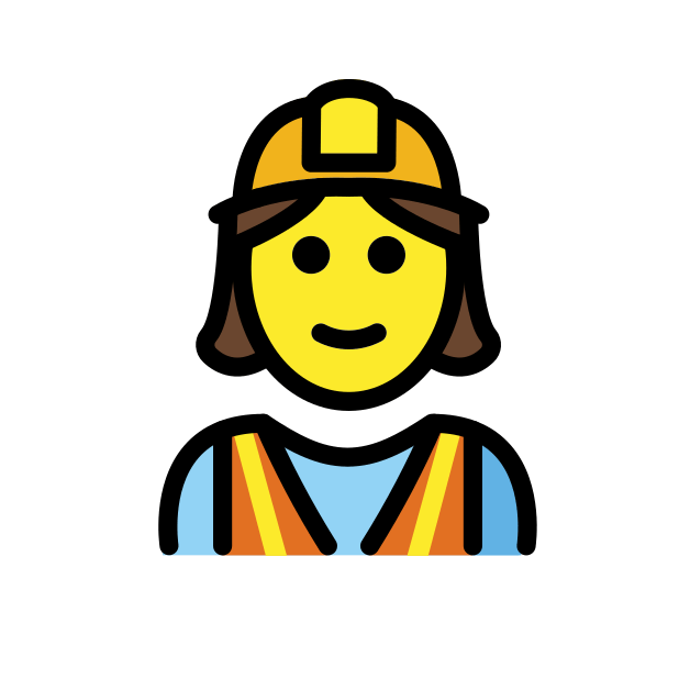 woman construction worker transparent PNG icon, color version, 618 by 618 pixels