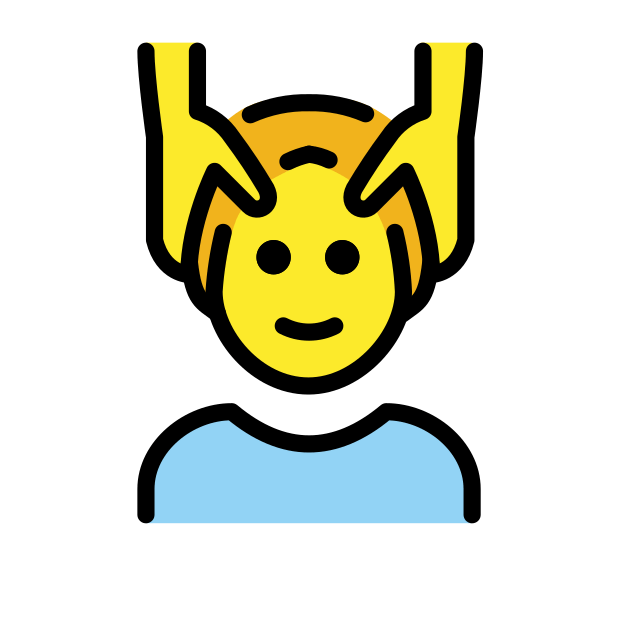 man getting massage transparent PNG icon, color version, 618 by 618 pixels