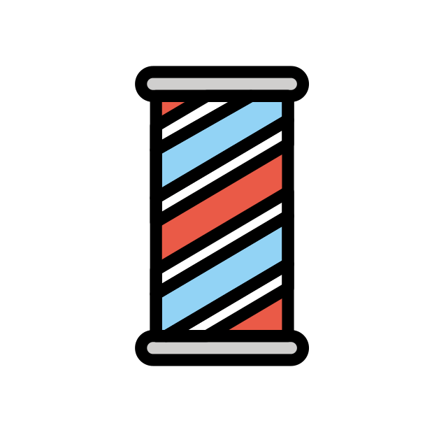 barber pole transparent PNG icon, color version, 618 by 618 pixels