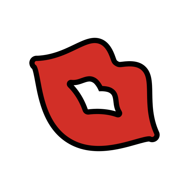 kiss mark transparent PNG icon, color version, 618 by 618 pixels