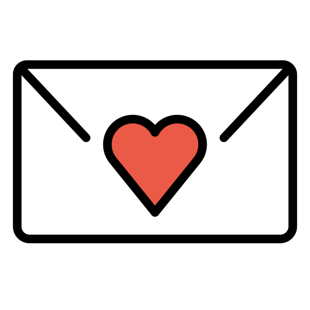 love letter transparent PNG icon, color version, 618 by 618 pixels