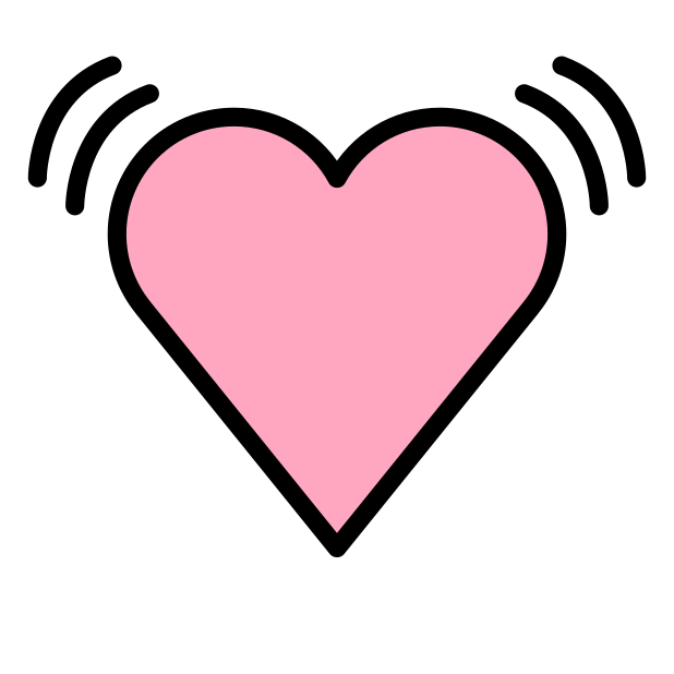beating heart transparent PNG icon, color version, 618 by 618 pixels
