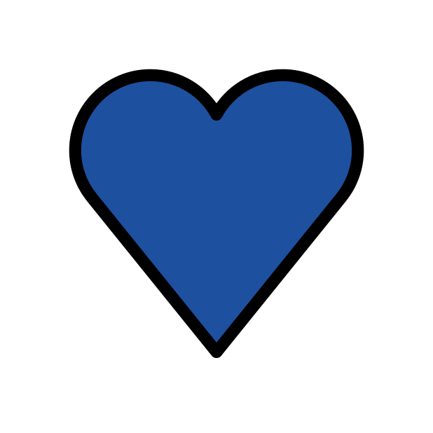 blue heart transparent PNG icon, color version, 618 by 618 pixels