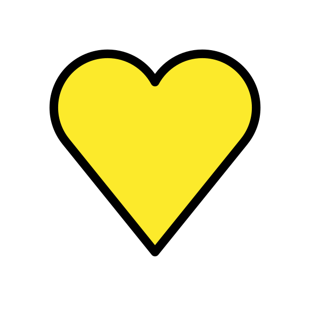 yellow heart transparent PNG icon, color version, 618 by 618 pixels