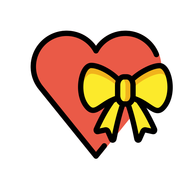 heart with ribbon transparent PNG icon, color version, 618 by 618 pixels