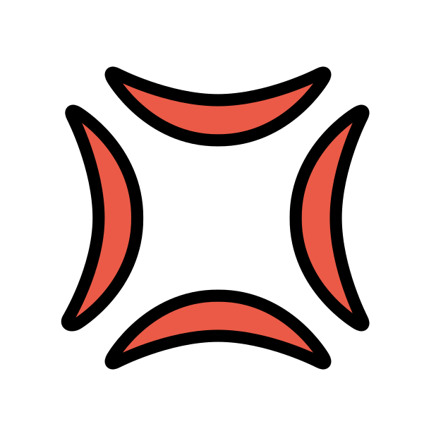 anger symbol transparent PNG icon, color version, 618 by 618 pixels