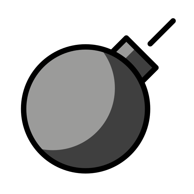 bomb transparent PNG icon, color version, 618 by 618 pixels