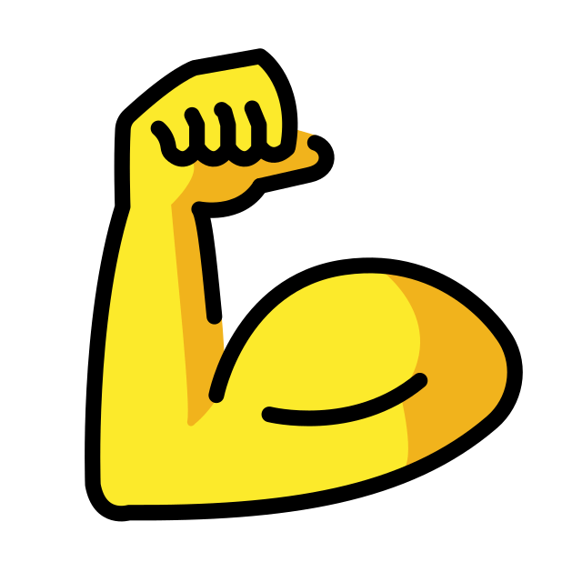 flexed biceps transparent PNG icon, color version, 618 by 618 pixels