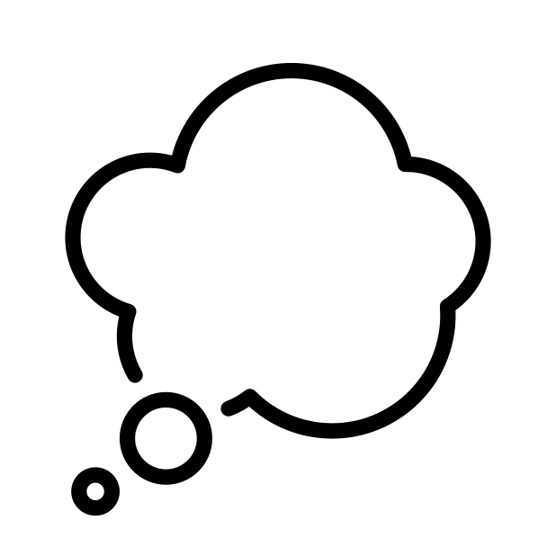 thought balloon transparent PNG icon, color version, 618 by 618 pixels
