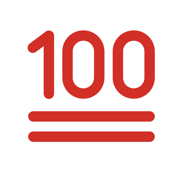hundred points transparent PNG icon, color version, 618 by 618 pixels