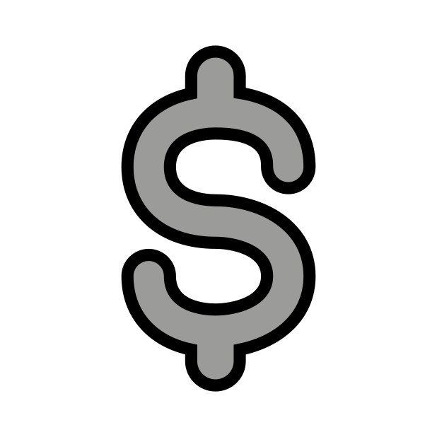 heavy dollar sign transparent PNG icon, color version, 618 by 618 pixels