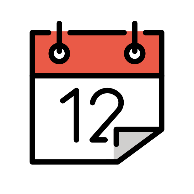 calendar transparent PNG icon, color version, 618 by 618 pixels