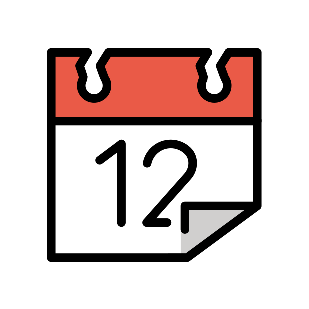 tear-off calendar transparent PNG icon, color version, 618 by 618 pixels