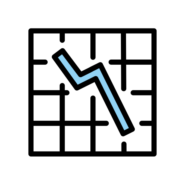 chart decreasing transparent PNG icon, color version, 618 by 618 pixels