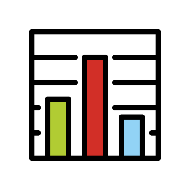 bar chart transparent PNG icon, color version, 618 by 618 pixels