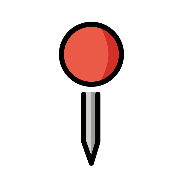 round pushpin transparent PNG icon, color version, 618 by 618 pixels