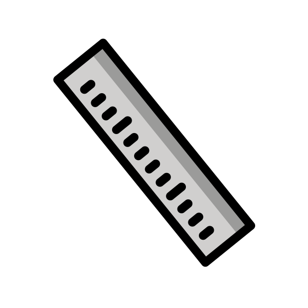 straight ruler transparent PNG icon, color version, 618 by 618 pixels