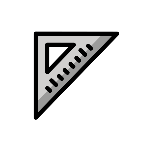 triangular ruler transparent PNG icon, color version, 618 by 618 pixels