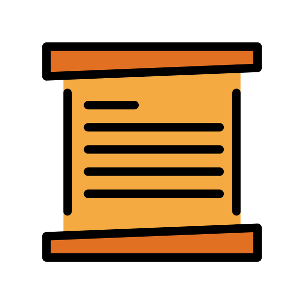 scroll transparent PNG icon, color version, 618 by 618 pixels