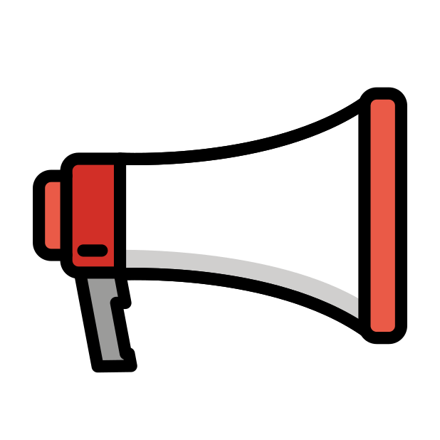 megaphone transparent PNG icon, color version, 618 by 618 pixels